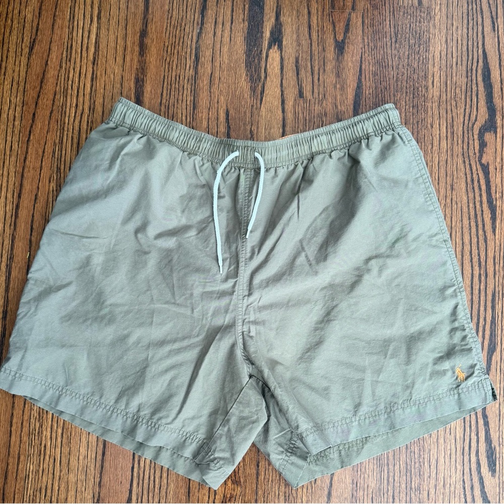 Polo Ralph Lauren Olive Green Swim Trunks with Drawstring Athletic Summer XXL